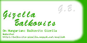 gizella balkovits business card